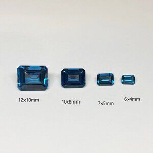 London Blue Topaz Loose Gemstone | 10x8mm Emerald Cut